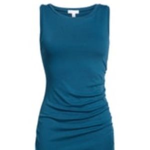 NWOT Leith Ruched Body-Con Tank Dress, Teal size L